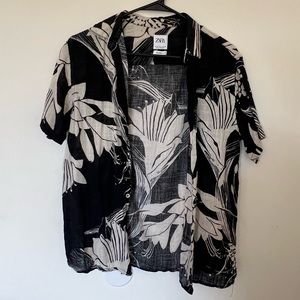 ZARA Printed button up shirt